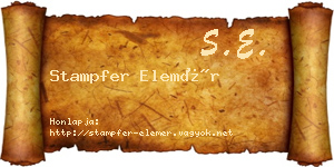 Stampfer Elemér névjegykártya